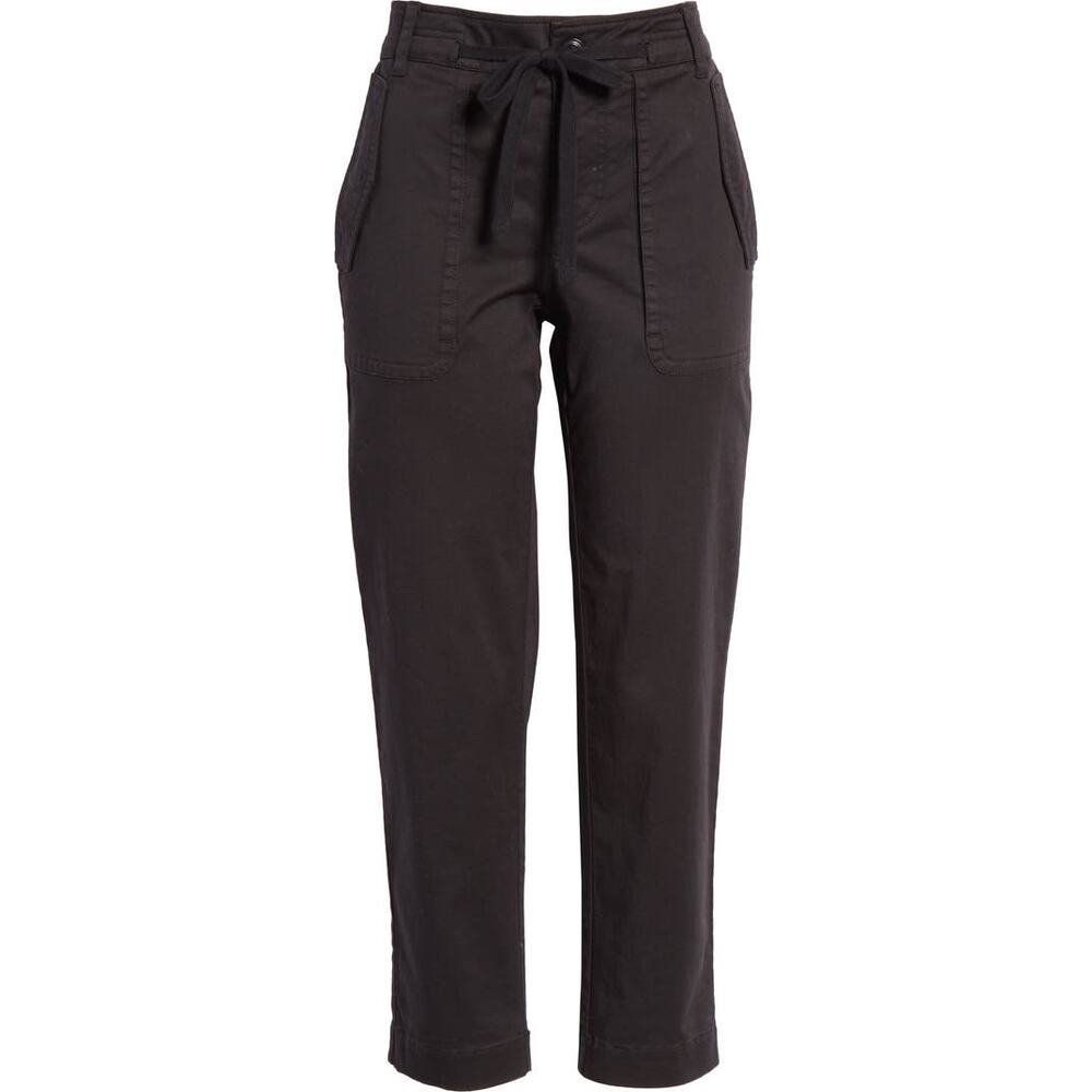 VINCE Crop Utility Pants Women’s Sz 4 Dark Laurel Green Drawstring Straight Leg - Picture 6 of 11
